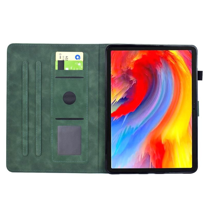 Etui Folio Do Samsung Galaxy Tab S11 Roślinny Wzór Z Efektem Zamszu