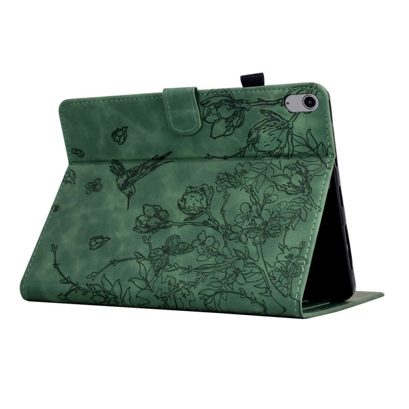 Etui Folio Do Samsung Galaxy Tab S11 Roślinny Wzór Z Efektem Zamszu