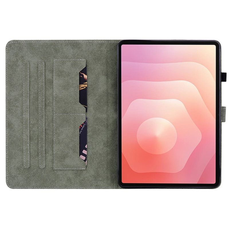 Etui Folio Samsung Galaxy Tab S11 Efekt Zamszu Vintage Etui Ochronne