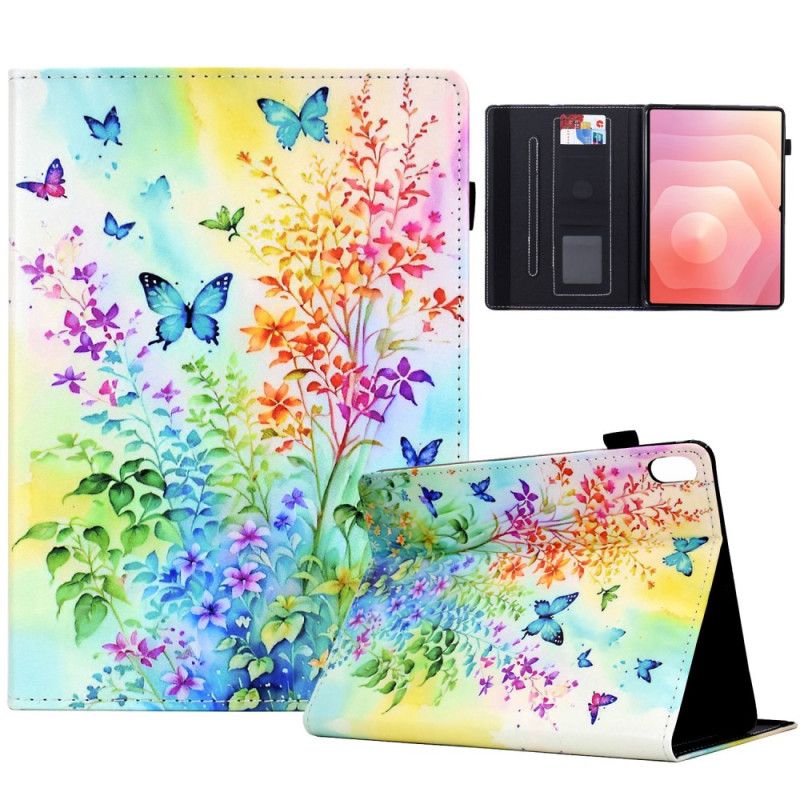 Etui Folio Samsung Galaxy Tab S11 Kolorowe Kwiaty I Motyle Etui Ochronne