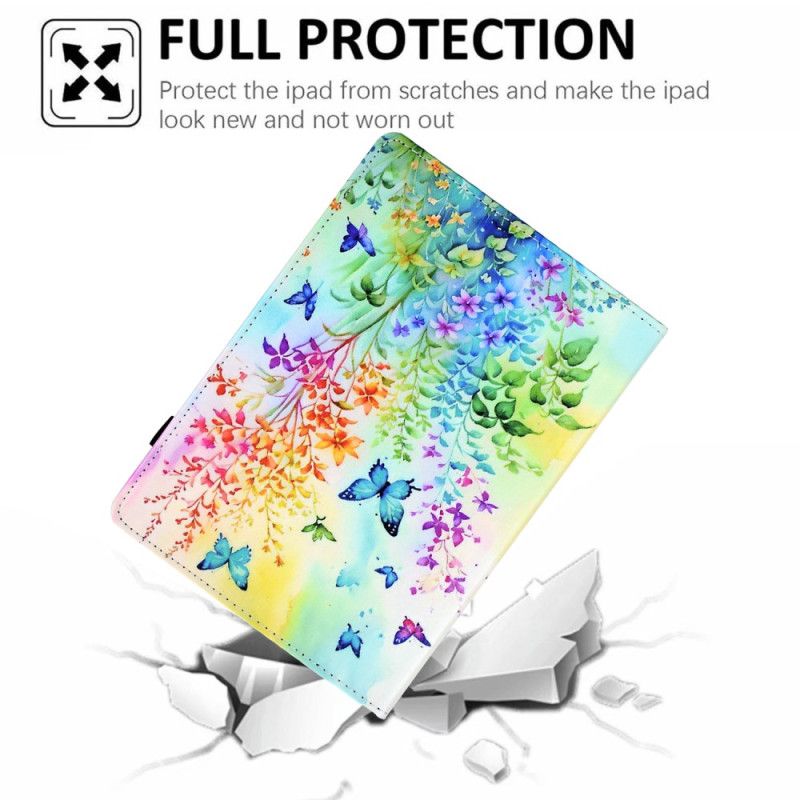 Etui Folio Samsung Galaxy Tab S11 Kolorowe Kwiaty I Motyle Etui Ochronne