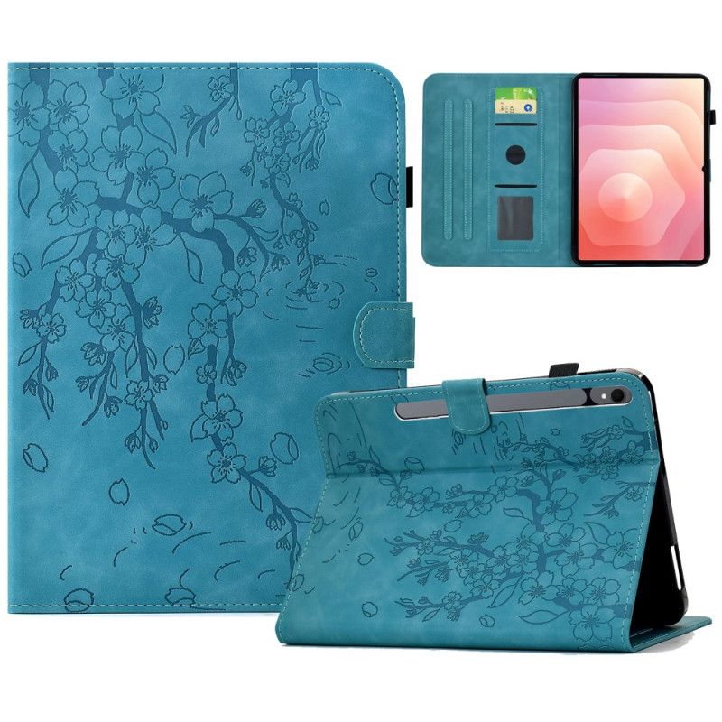 Etui Folio Samsung Galaxy Tab S11 Kwiatowy Wzór Zamszu