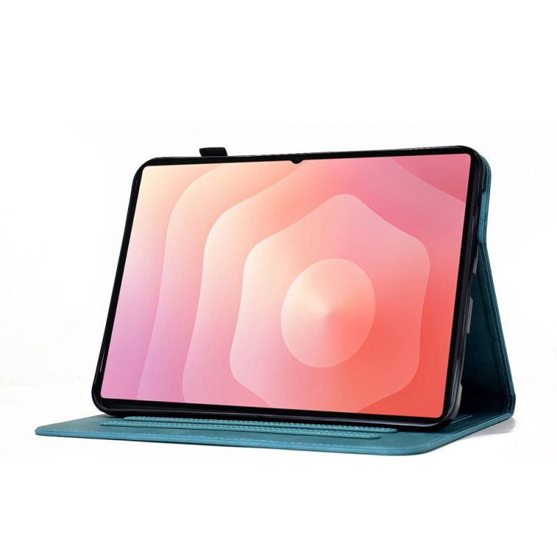 Etui Folio Samsung Galaxy Tab S11 Kwiatowy Wzór Zamszu