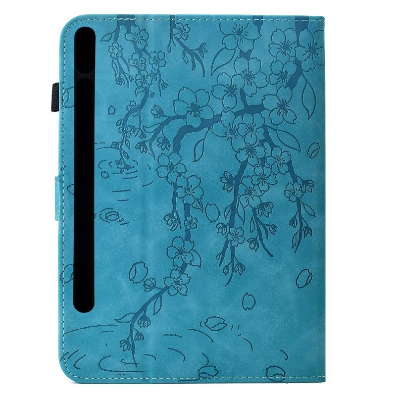 Etui Folio Samsung Galaxy Tab S11 Kwiatowy Wzór Zamszu