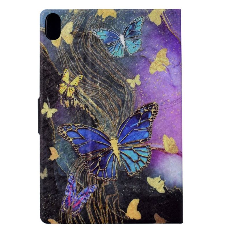 Etui Folio Samsung Galaxy Tab S11 Złote I Kolorowe Motyle Etui Ochronne