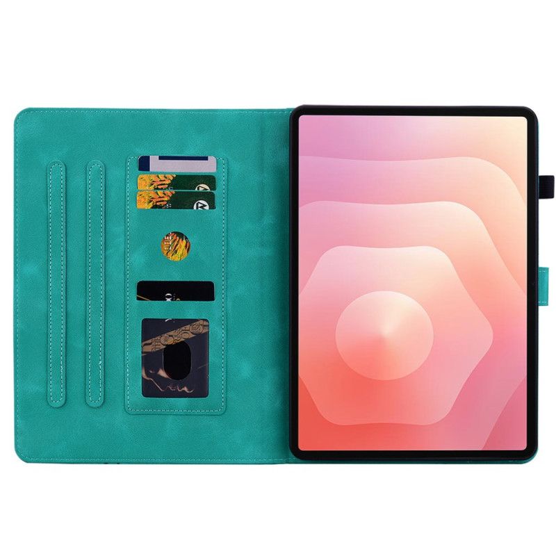 Pokrowce Samsung Galaxy Tab S11 Kwiatowy Wzór Z Efektem Zamszu