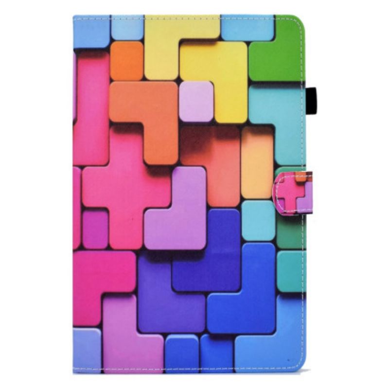 Skórzany Futerał Samsung Galaxy Tab S11 Etui Na Telefon Kolorowe Kwadraty