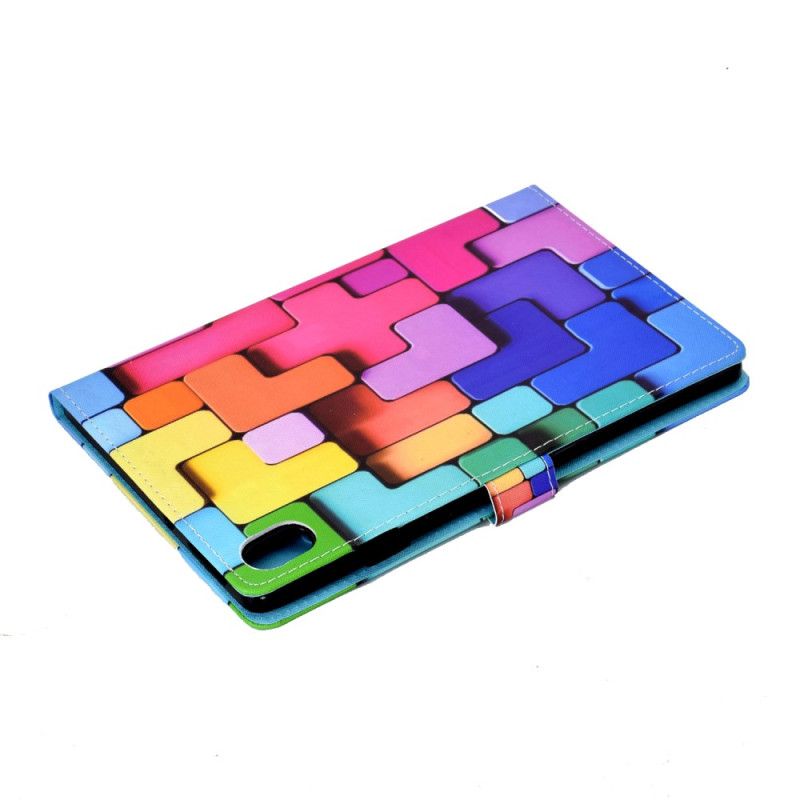 Skórzany Futerał Samsung Galaxy Tab S11 Etui Na Telefon Kolorowe Kwadraty