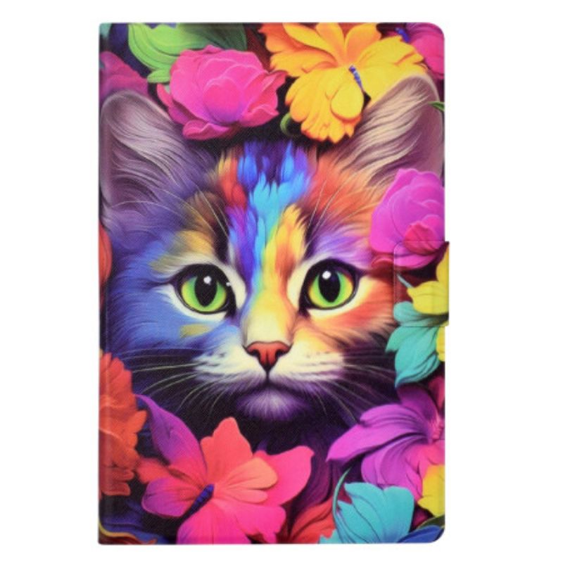 Skórzany Futerał Samsung Galaxy Tab S11 Etui Na Telefon Kolorowy Kot