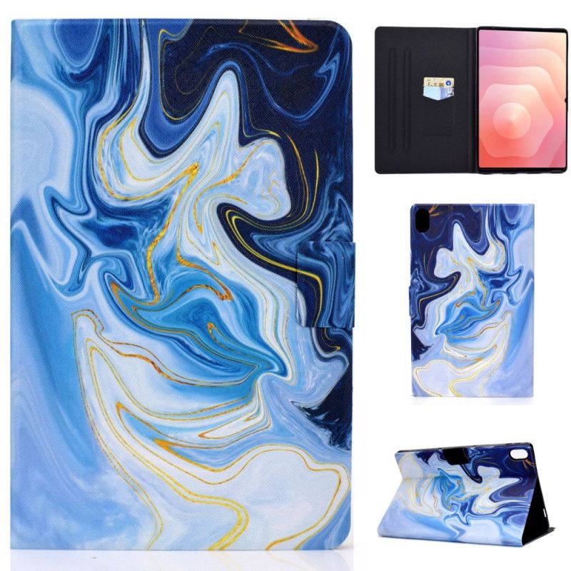 Skórzany Futerał Samsung Galaxy Tab S11 Etui Na Telefon Niebieski Marmur