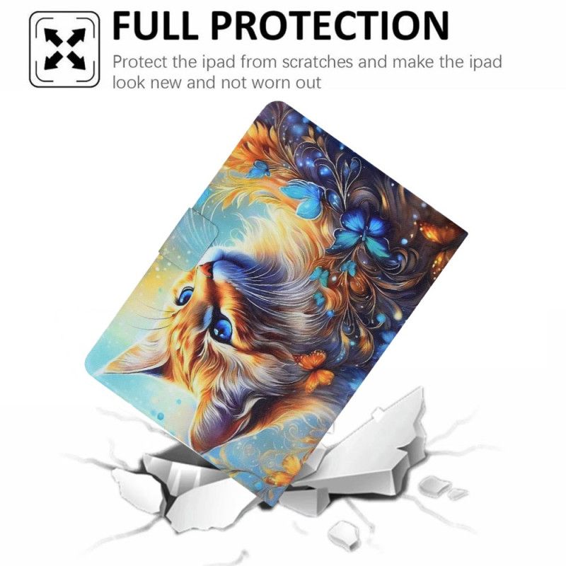 Skórzany Futerał Samsung Galaxy Tab S11 Etui Na Telefon Obraz Z Kotem