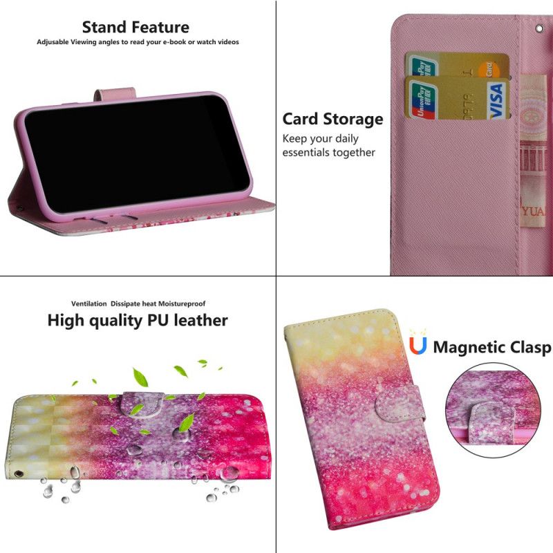 Etui Folio Oppo Find X2 Lite Brokat Gradientu Magenta Etui Ochronne