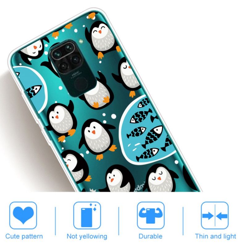 Etui Xiaomi Redmi Note 9 Pingwiny I Ryby Etui Ochronne