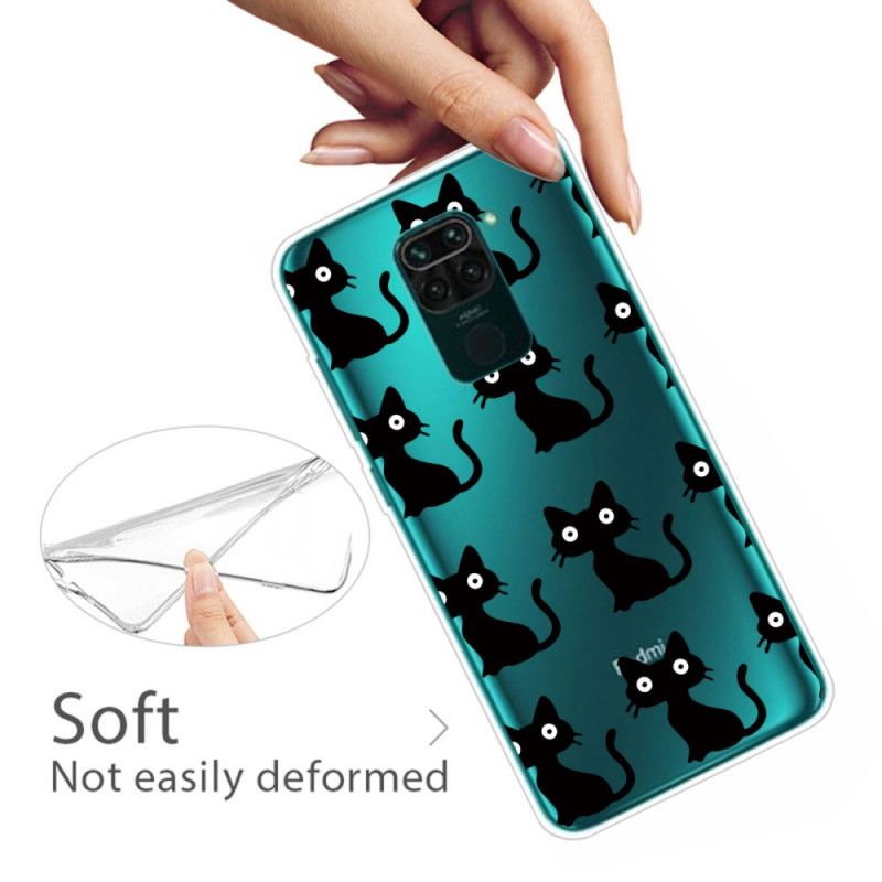 Etui Xiaomi Redmi Note 9 Wiele Czarnych Kotów Etui Ochronne