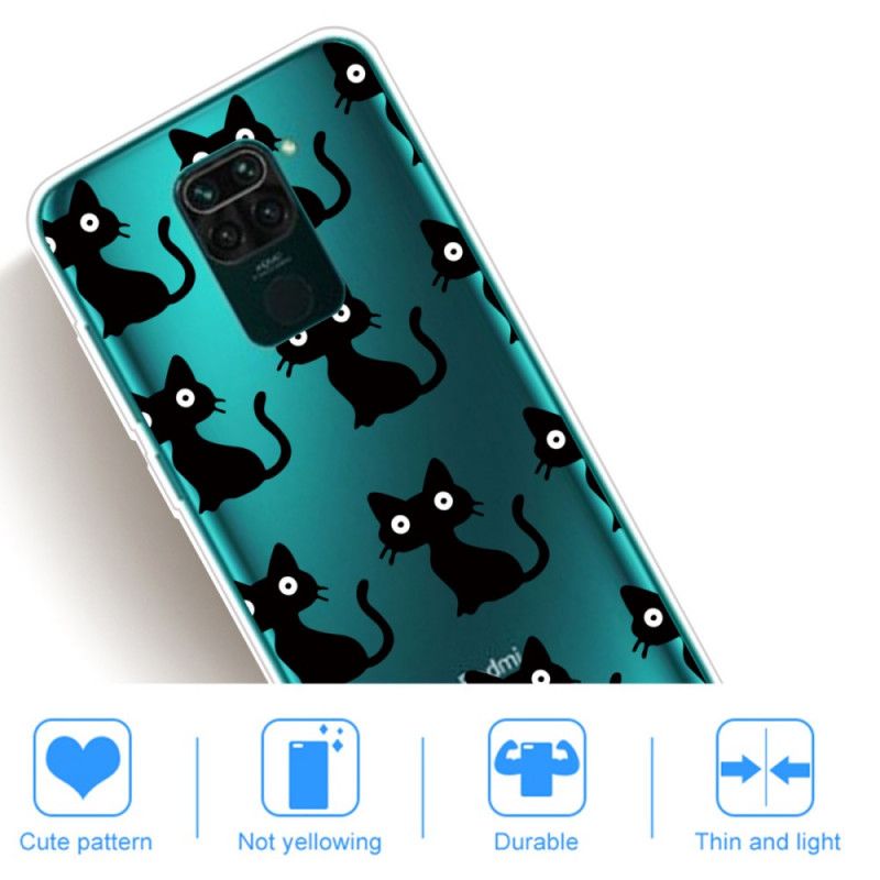 Etui Xiaomi Redmi Note 9 Wiele Czarnych Kotów Etui Ochronne