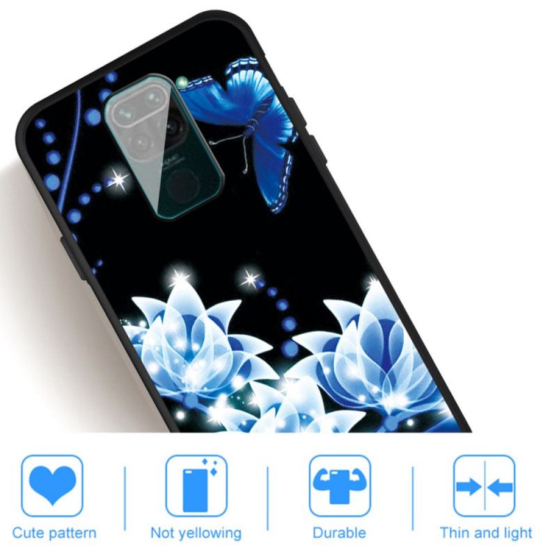 Futerały Xiaomi Redmi Note 9 Etui na Telefon Motyle I Niebieskie Kwiaty