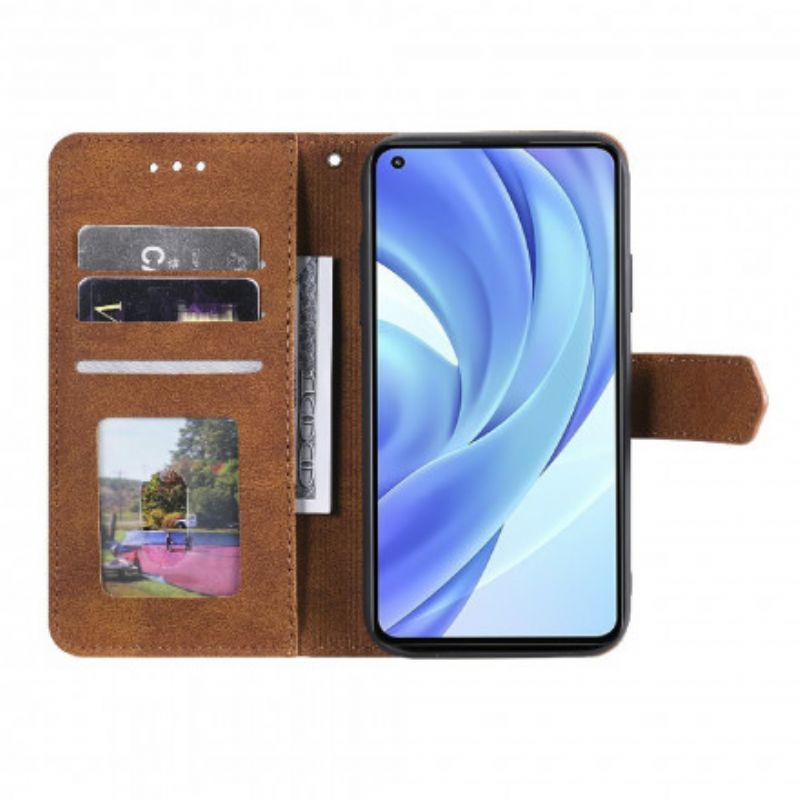 Etui Folio Xiaomi Mi 11 Lite 5g Ne / Mi 11 Lite 4g / 5g Nity Dwukolorowe Ze Sztucznej Skóry