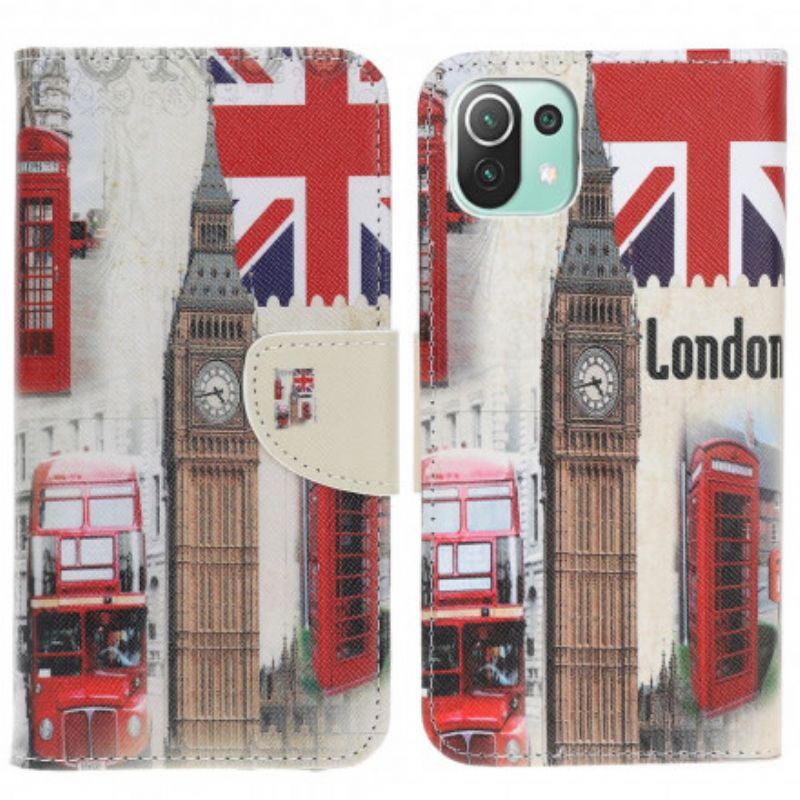 Skórzany Futerał Xiaomi Mi 11 Lite 5g Ne / Mi 11 Lite 4g / 5g Etui Na Telefon Londyn Życie