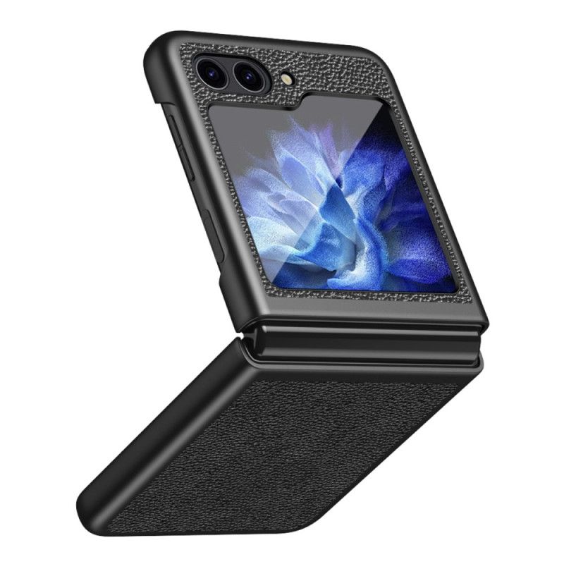 Etui Do Samsung Galaxy Z Flip 5 Klasyczna Sztuczna Skóra Litchi