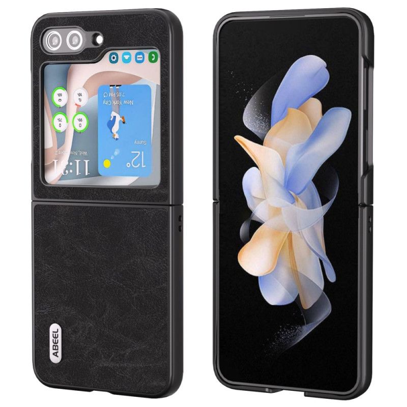 Etui Samsung Galaxy Z Flip 5 Efekt Skóry Abeela Litchi Etui Ochronne