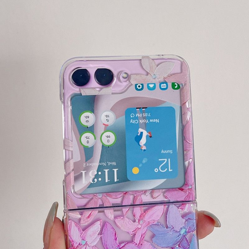 Futerały Samsung Galaxy Z Flip 5 Etui Na Telefon Przezroczyste Graficzne Kwiaty