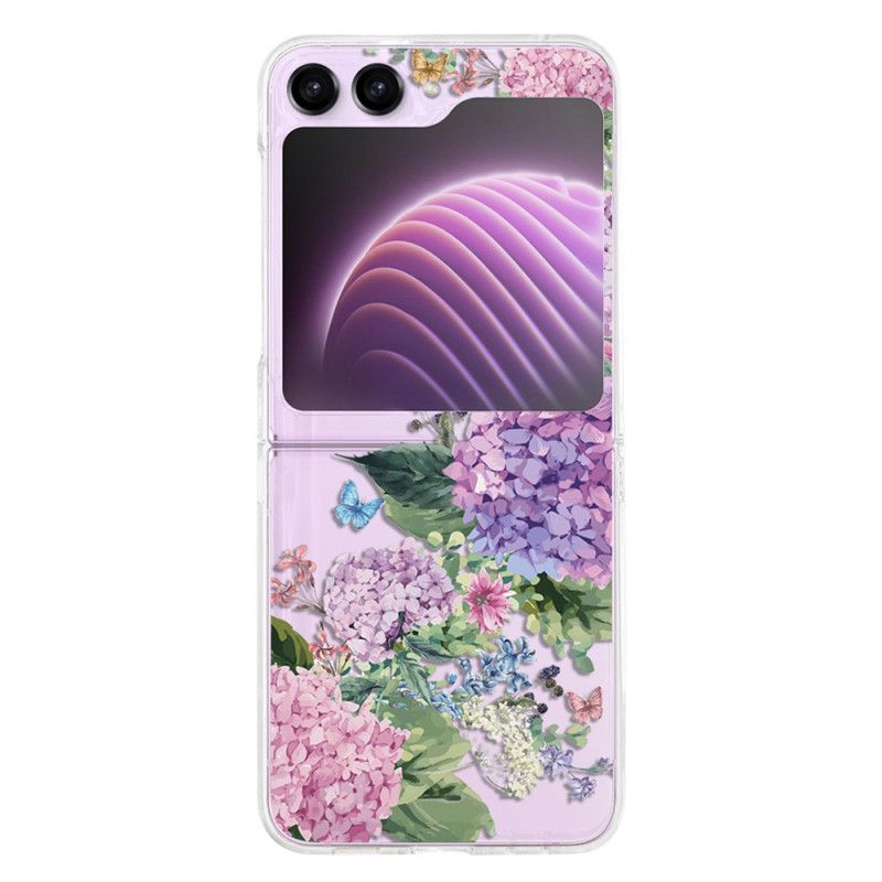 Futerały Samsung Galaxy Z Flip 5 Etui Na Telefon Przezroczyste Kwiaty