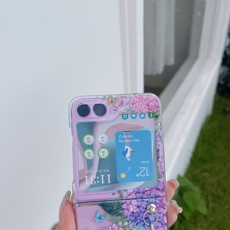 Futerały Samsung Galaxy Z Flip 5 Etui Na Telefon Przezroczyste Kwiaty