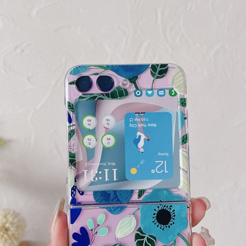Futerały Samsung Galaxy Z Flip 5 Etui Na Telefon Przezroczyste Ładne Kwiaty