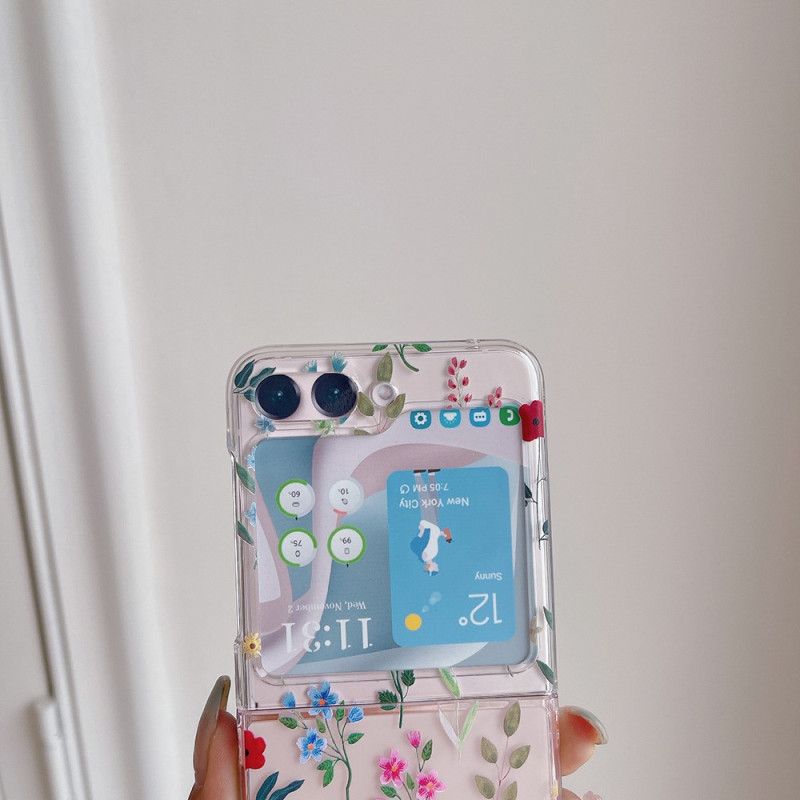 Futerały Samsung Galaxy Z Flip 5 Etui Na Telefon Przezroczyste Małe Kwiaty