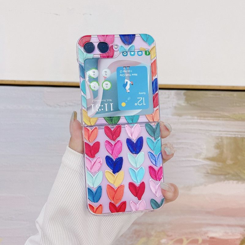 Futerały Samsung Galaxy Z Flip 5 Etui Na Telefon Przezroczyste Serca
