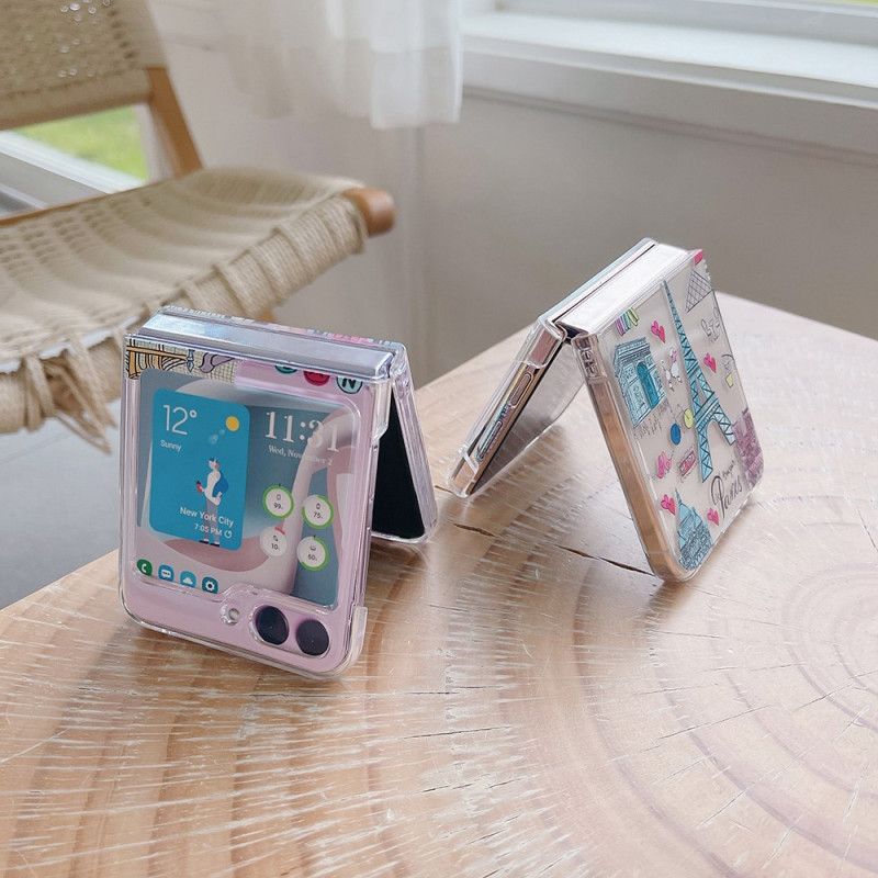 Futerały Samsung Galaxy Z Flip 5 Etui Na Telefon Przezroczysty Paryż