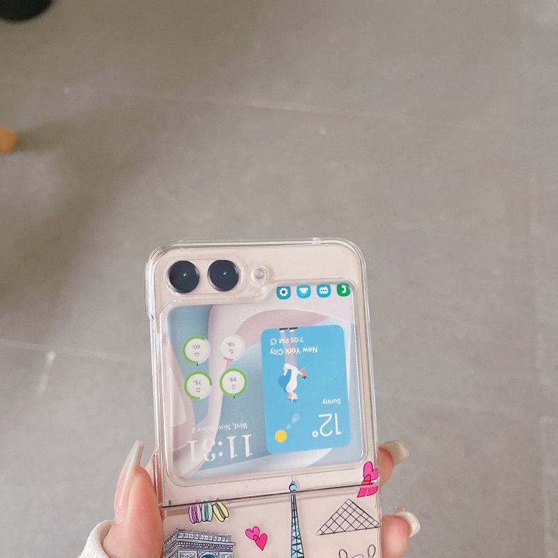 Futerały Samsung Galaxy Z Flip 5 Etui Na Telefon Przezroczysty Paryż