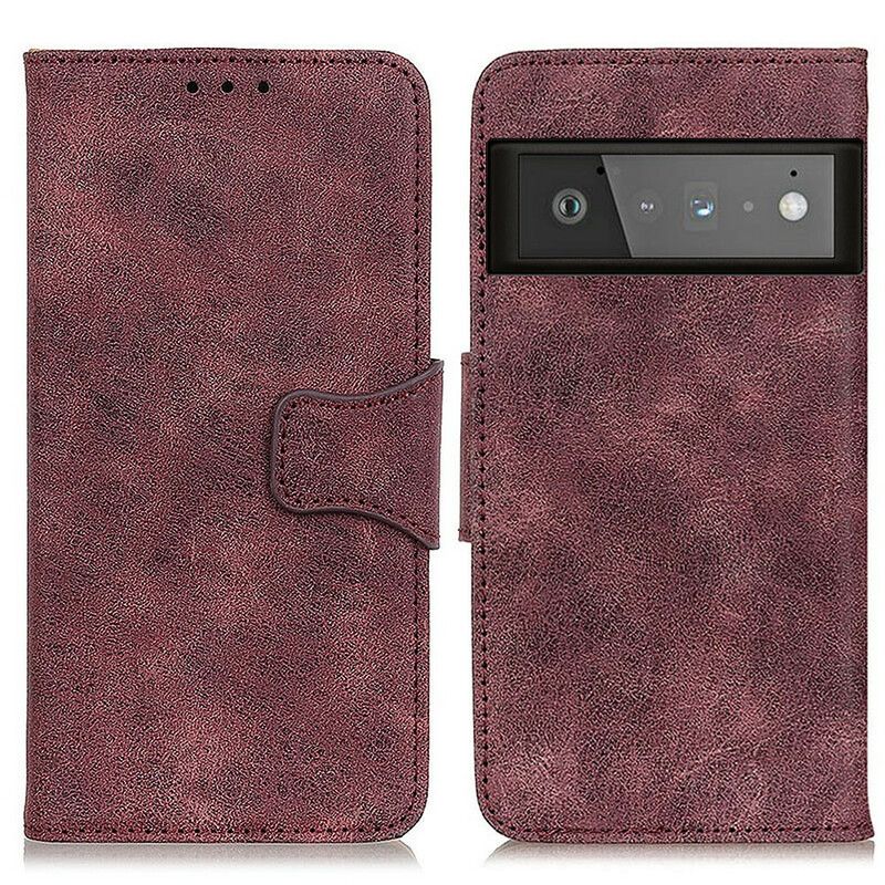 Etui Folio Do Google Pixel 6 Pro Klasyczna Dwustronna Klapka Magnetyczna