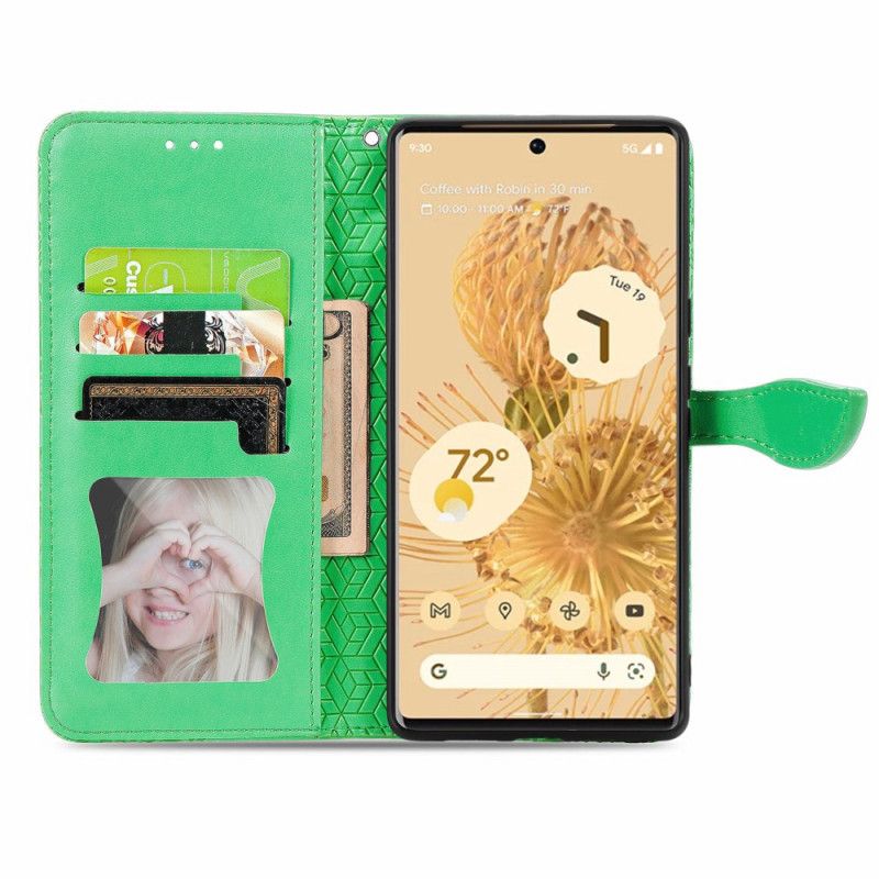 Skórzany Futerał Google Pixel 6 Pro Etui Na Telefon Plemienne Liście