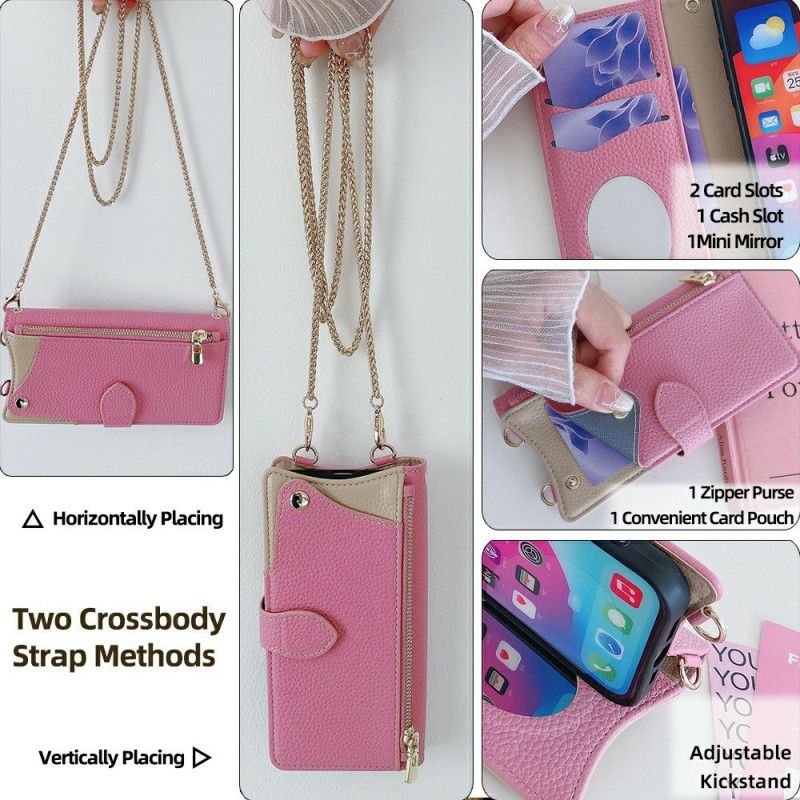 Obudowa Oneplus 13 Etui Na Telefon Dwukolorowy Portfel Z Łańcuszkiem