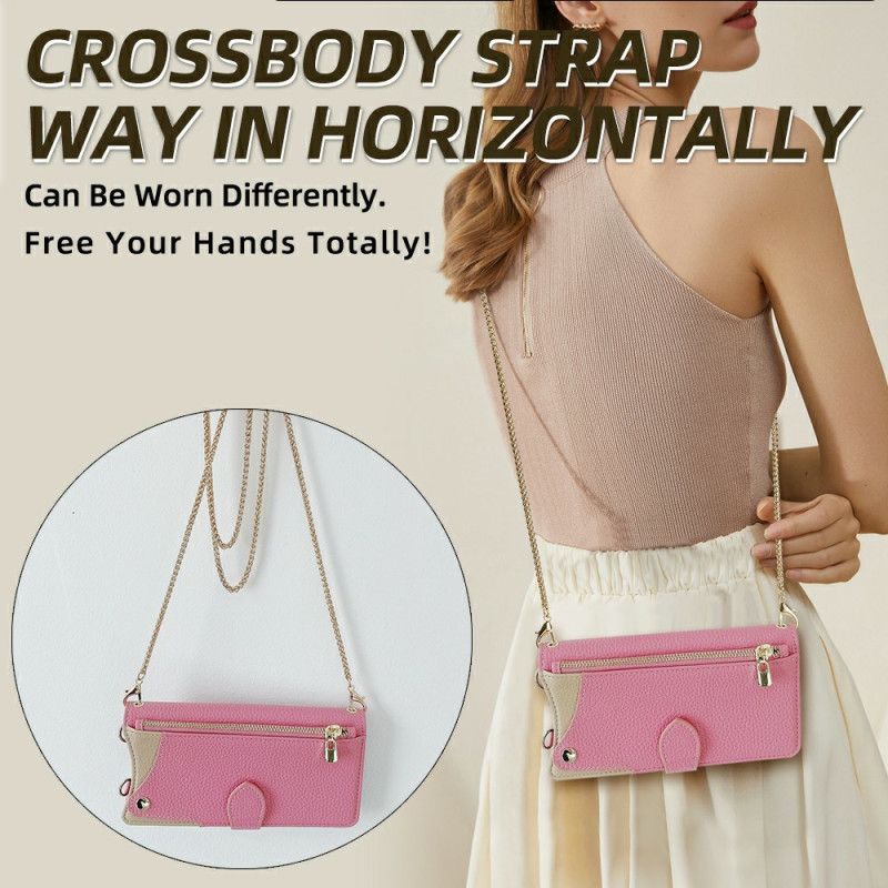 Obudowa Oneplus 13 Etui Na Telefon Dwukolorowy Portfel Z Łańcuszkiem