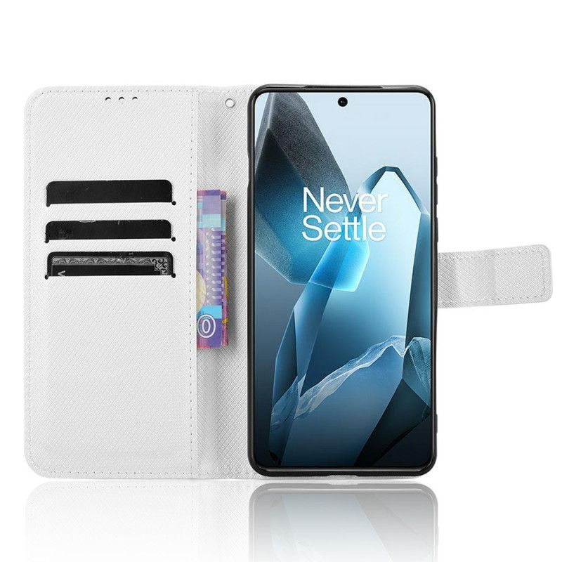 Skórzany Futerał Oneplus 13 Etui Na Telefon Tekstura Diamentu