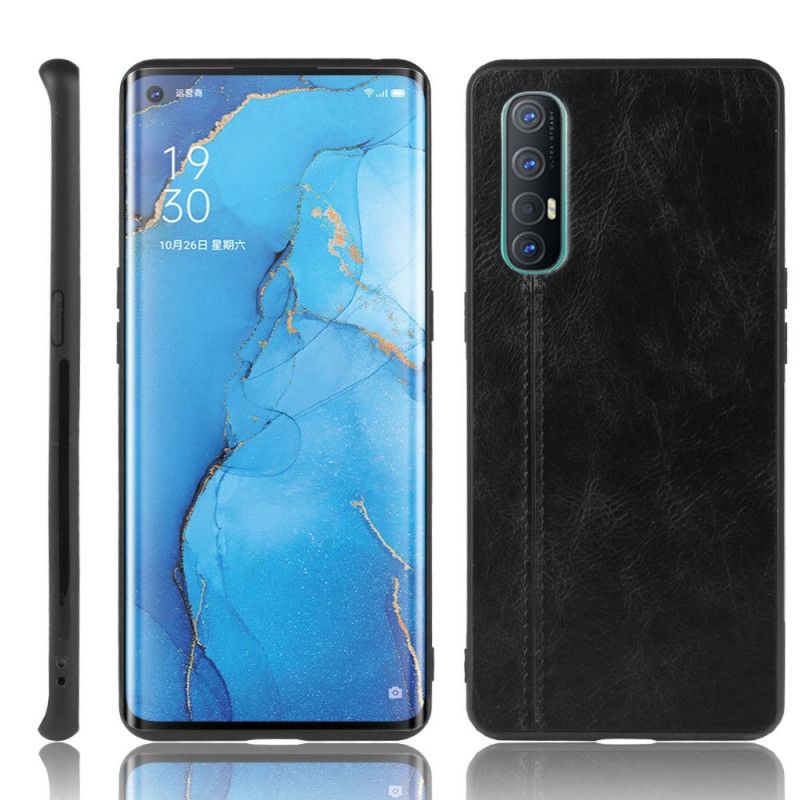 Etui Oppo Find X2 Neo Czerwony Czarny Szwy W Stylu Skóry