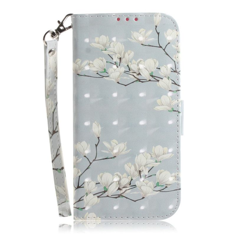 Etui Folio Samsung Galaxy Note 20 Ultra Kwitnące Drzewo Ze Stringami Etui Ochronne