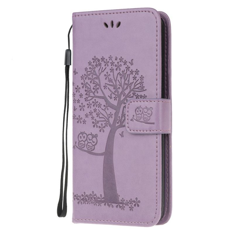 Etui Folio Samsung Galaxy Note 20 Ultra Szary Czarny Sowy Drzewne I Stringi Etui Ochronne