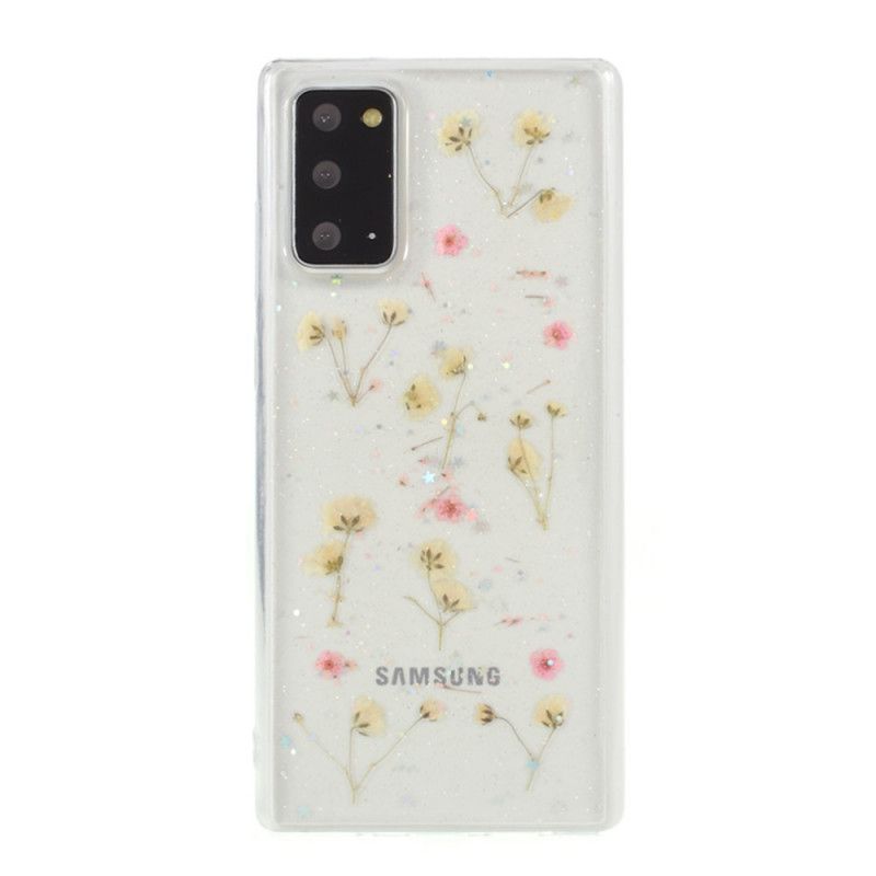 Futerały Samsung Galaxy Note 20 Ultra Żółty Różowy Etui na Telefon Małe Kwiaty