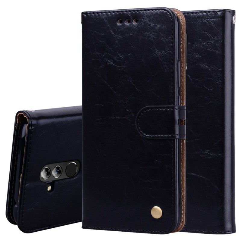 Etui Folio Huawei Mate 20 Lite Czerwony Czarny Efekt Skóry W Stylu Vintage Z Paskiem Etui Ochronne