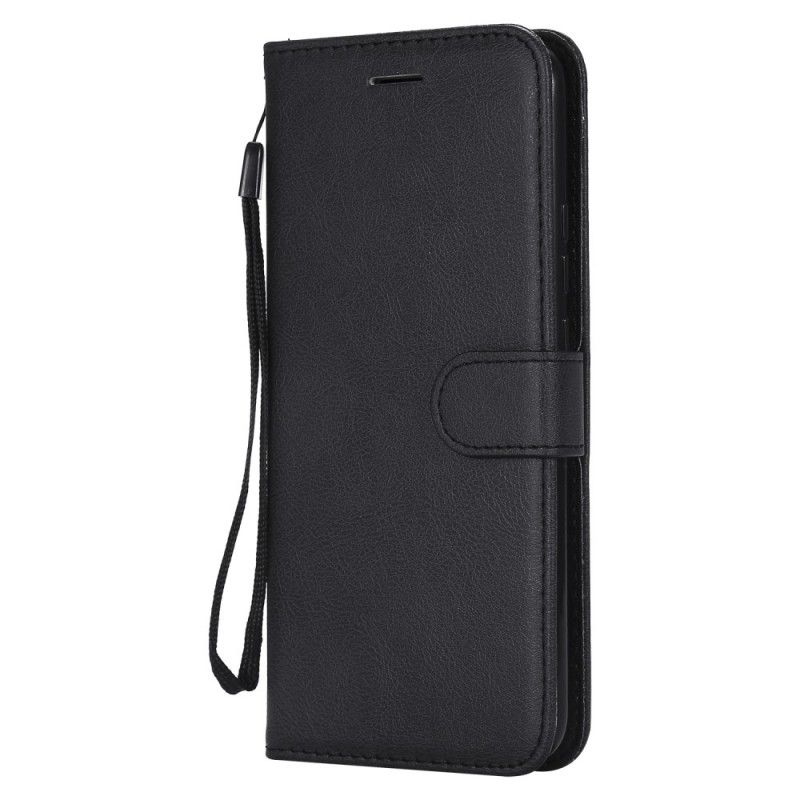 Etui Folio Huawei Mate 20 Lite Czerwony Czarny Efekt Skóry Z Paskiem Etui Ochronne