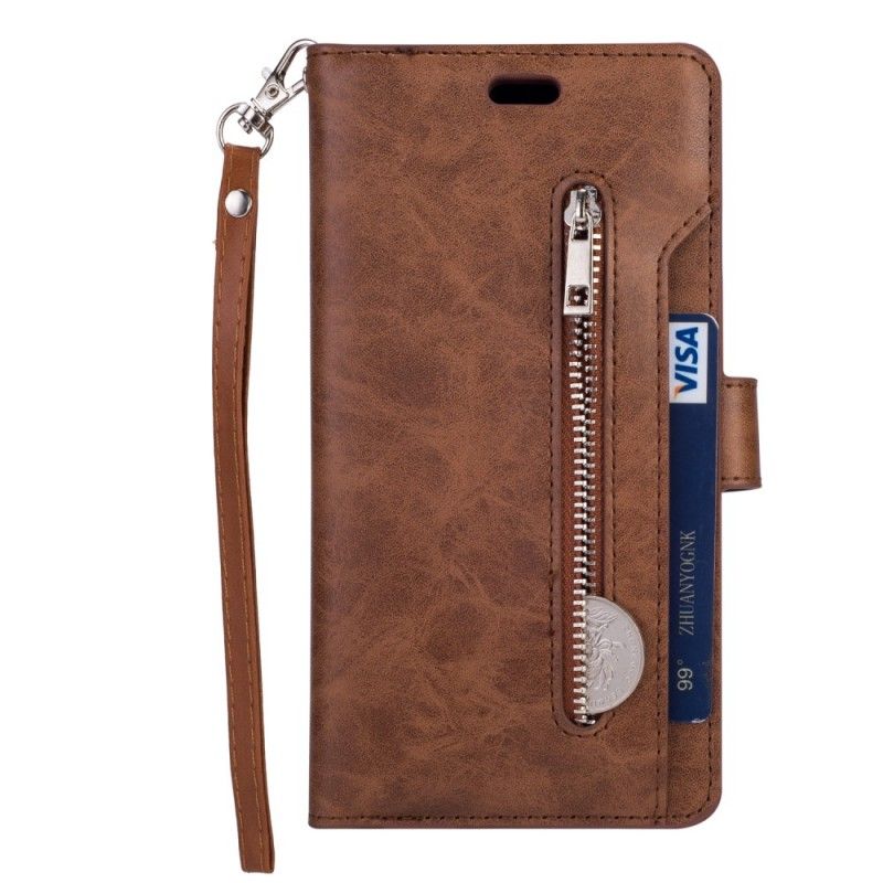 Etui Folio Huawei Mate 20 Lite Granatowy Czarny Portmonetka Na Monety Z Paskiem Etui Ochronne