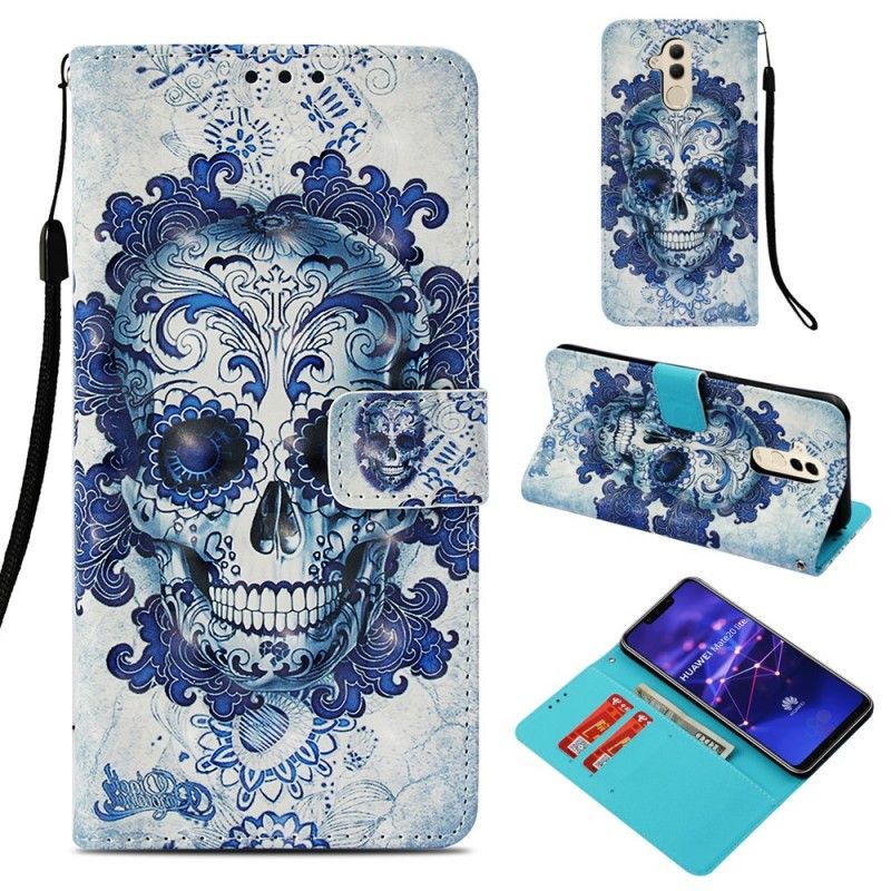 Etui Folio Huawei Mate 20 Lite Niebieska Czaszka 3 Etui Ochronne