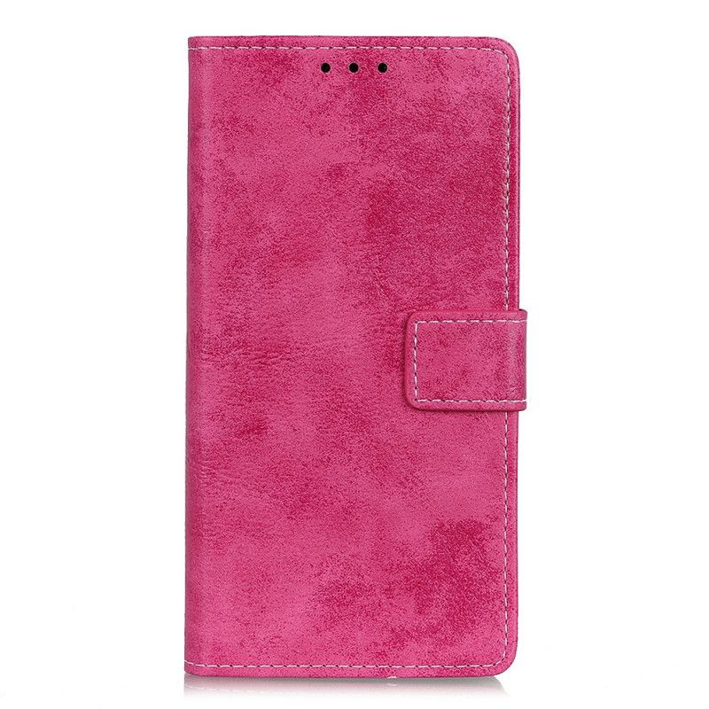 Etui Folio Alcatel 3 (2019) Magenta Szary Efekt Skóry W Stylu Vintage Etui Ochronne