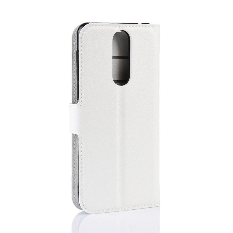 Skórzany Futerał Alcatel 3 (2019) Czerwony Czarny Etui na Telefon Klasyczny