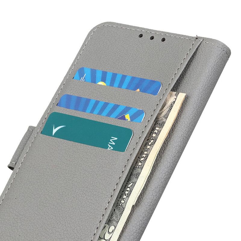 Etui Folio Huawei P40 Szary Czarny Przeszycie Ze Sztucznej Skóry W Stylu Retro Etui Ochronne