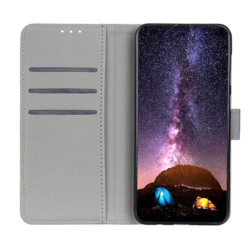 Etui Folio Huawei P40 Szary Czarny Przeszycie Ze Sztucznej Skóry W Stylu Retro Etui Ochronne