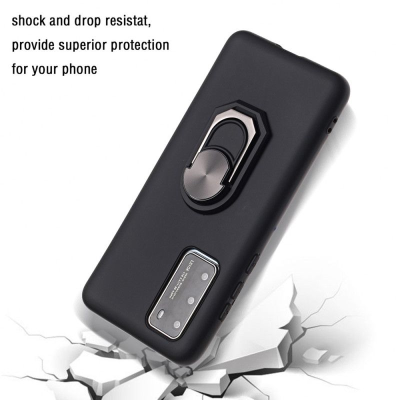 Etui Huawei P40 Czerwony Czarny Metalizowany Wspornik Pierścieniowy